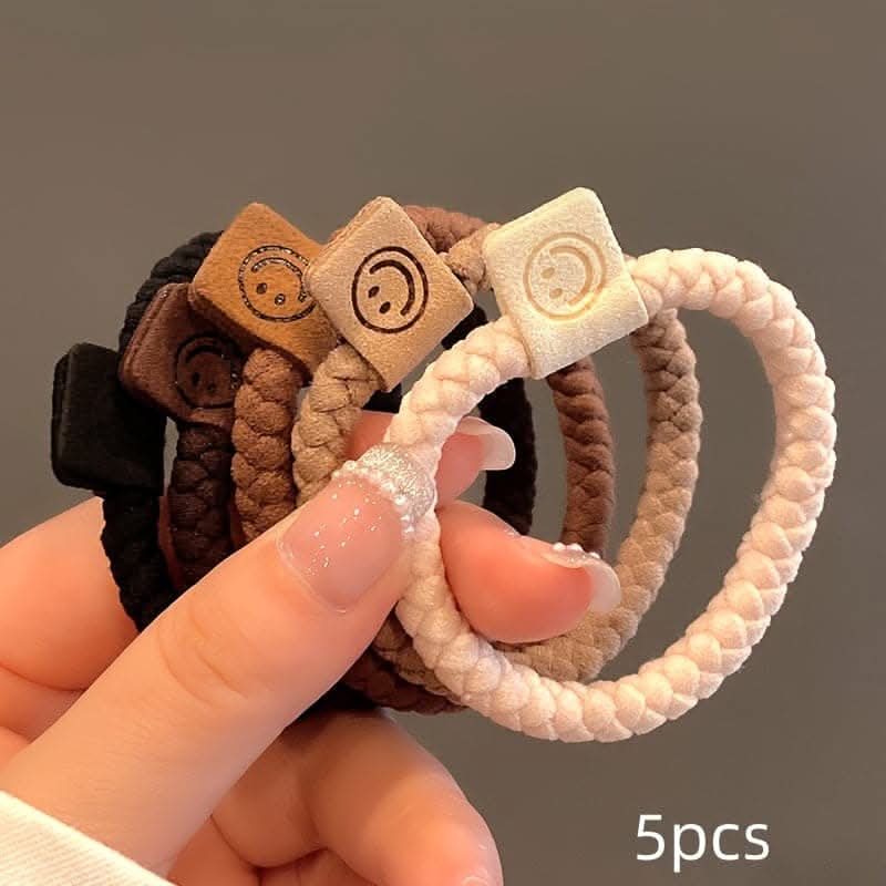 5 Pcs Soft Twist Hair Ropes Set – High Elastic Ponytail Scrunchies