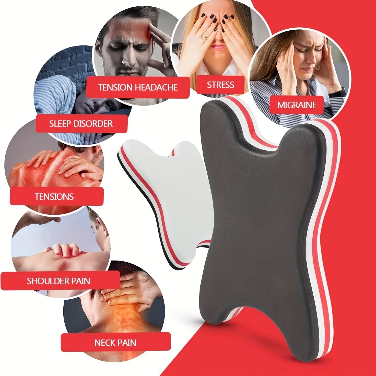 EVA Foam Cervical Traction Pillow – Neck Stretcher & Pain Relief Massager