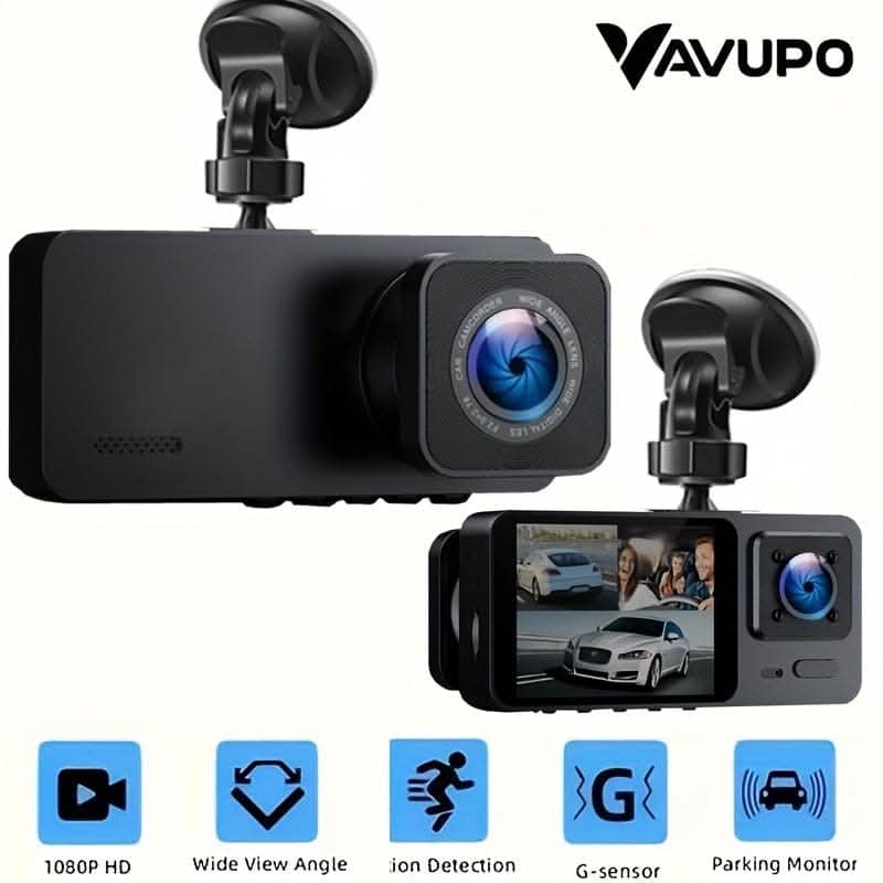 3-Channel 1080P Dash Cam with Night Vision