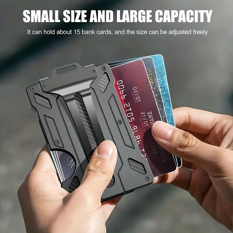 Ultra-Thin Aluminum Metal Wallet with Transparent Window - Shielding Card Holder