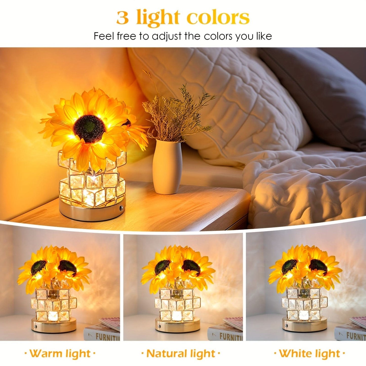 Vibrant Sunflower Touch Lamp