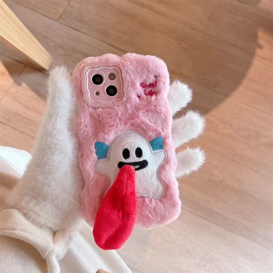 Cute Plush Pull-Out iPhone Case