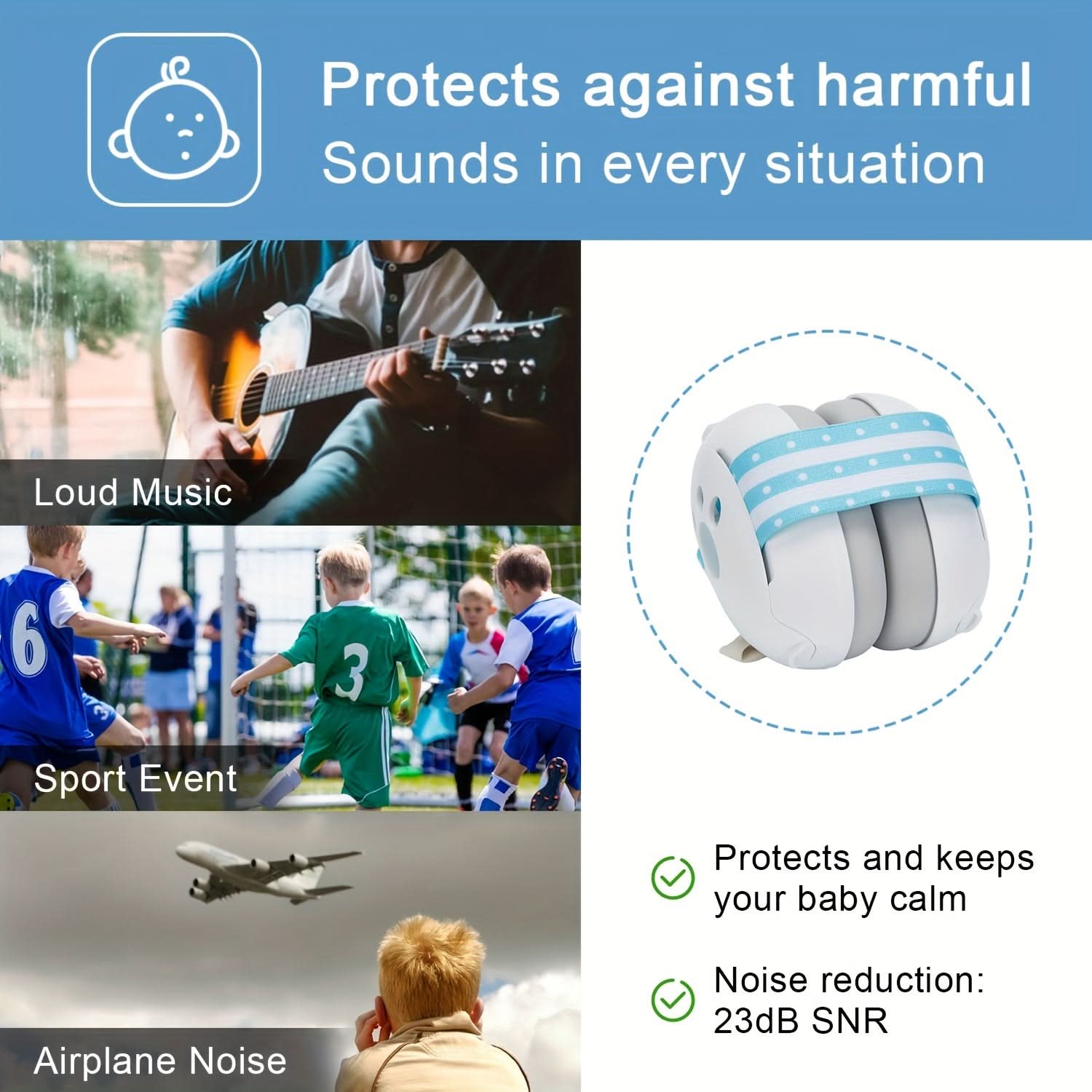 Baby Noise Cancelling Headphones – Hearing Protection Earmuffs for Infants & Toddlers