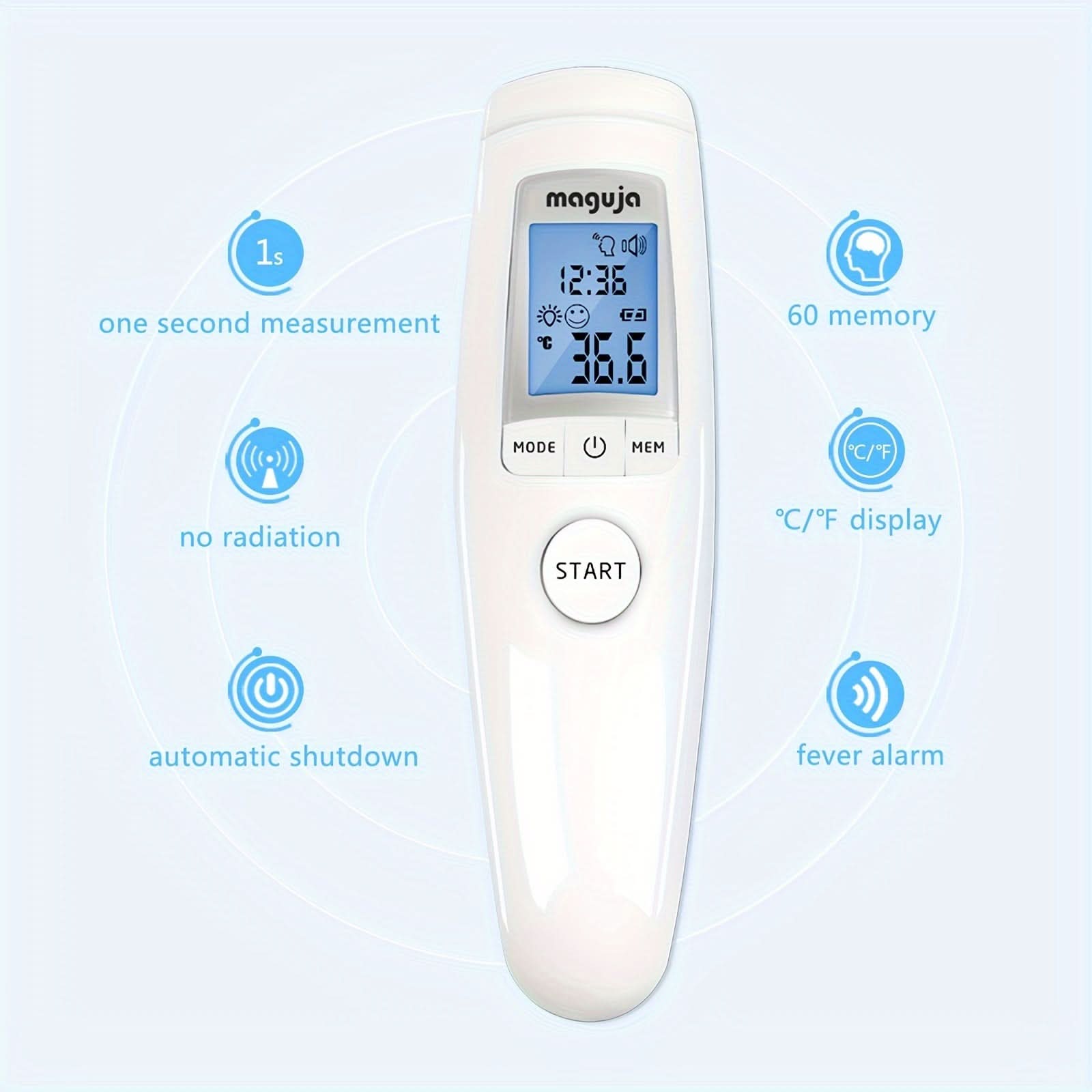 Maguja Touchless Infrared Thermometer with Fever Alarm