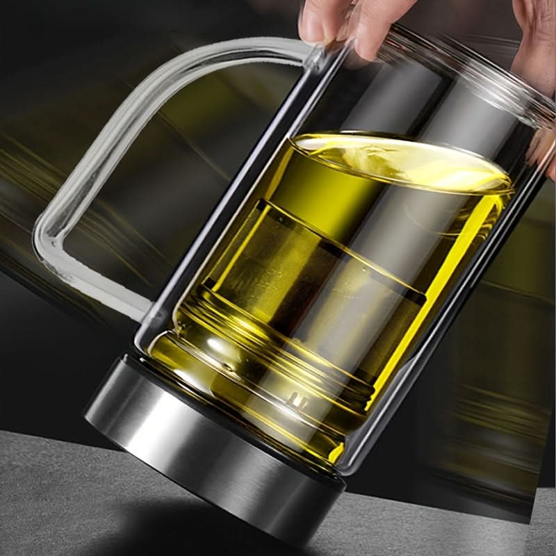 Double-Layer Glass Tea & Coffee Mug-Leak-Proof, Heat-Resistant with Filter, Reusable