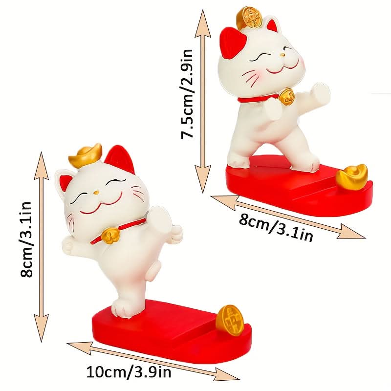 2pcs Cute Cat Mobile Phone Stand, Portable Resin Holder