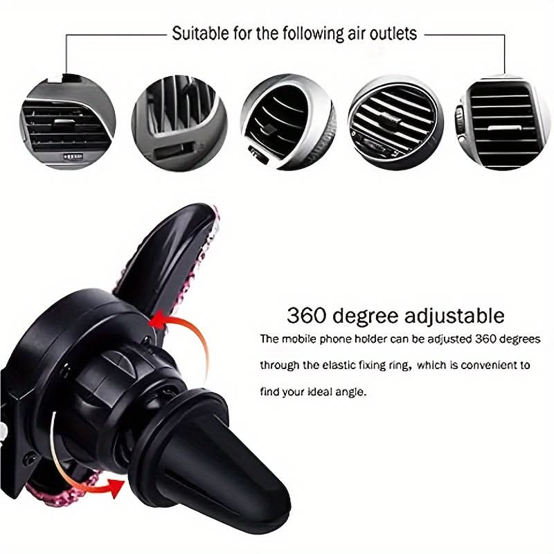 Car Phone Holder with Artificial Diamond