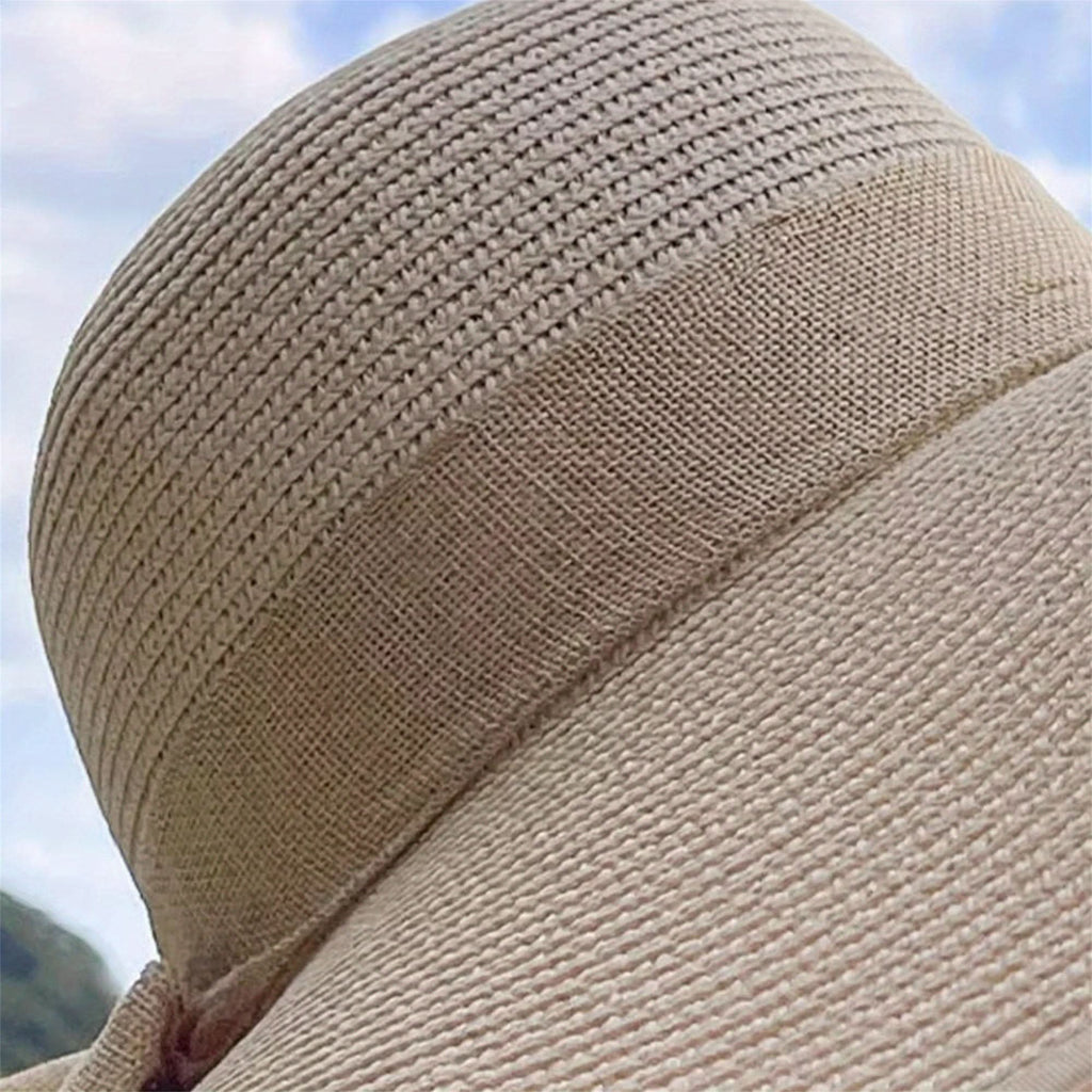 Women’s Wide Brim Straw Sun Hat with Bow – Lightweight Summer Beach Hat