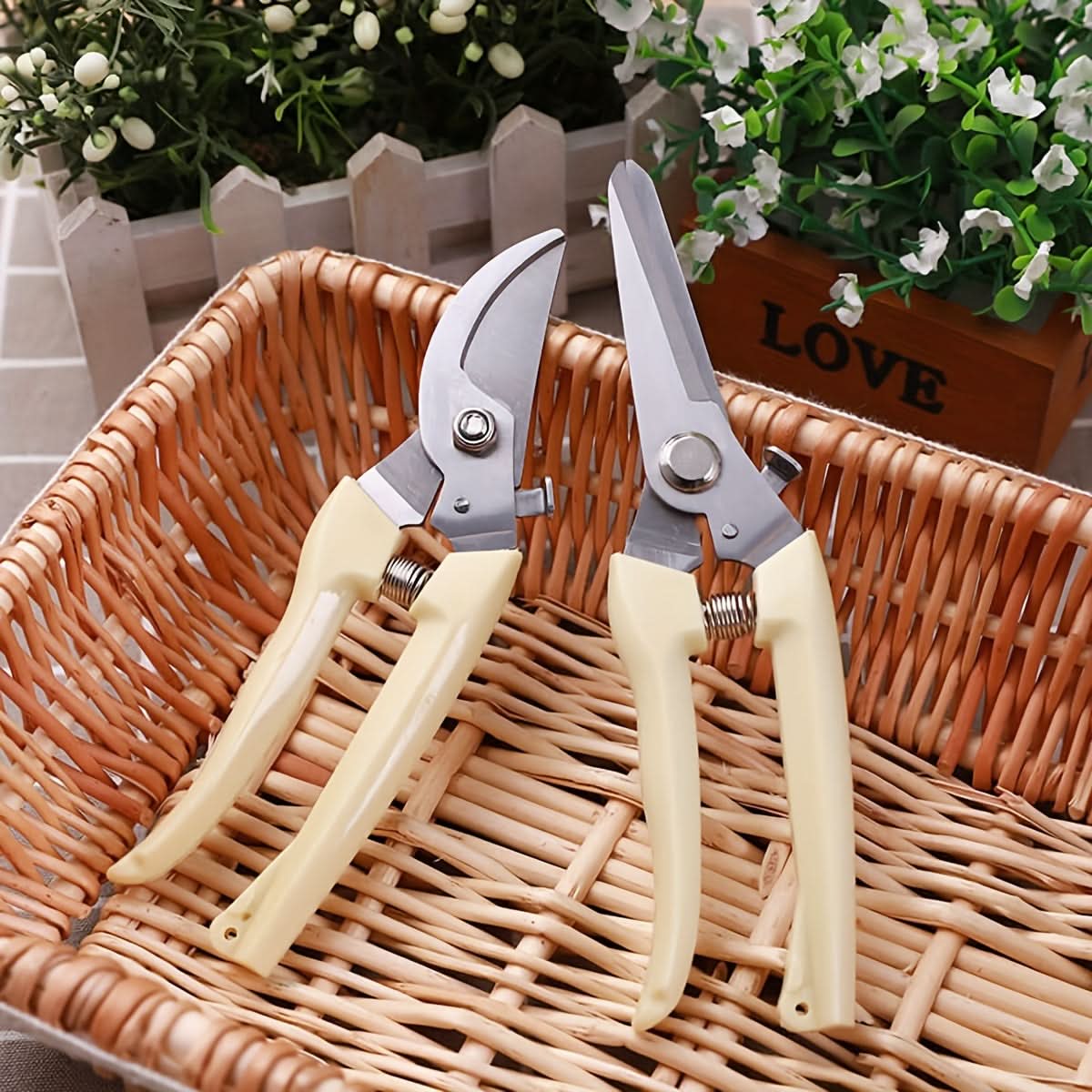 Sharp Garden Pruning Shears Set, Alloy Steel Blades