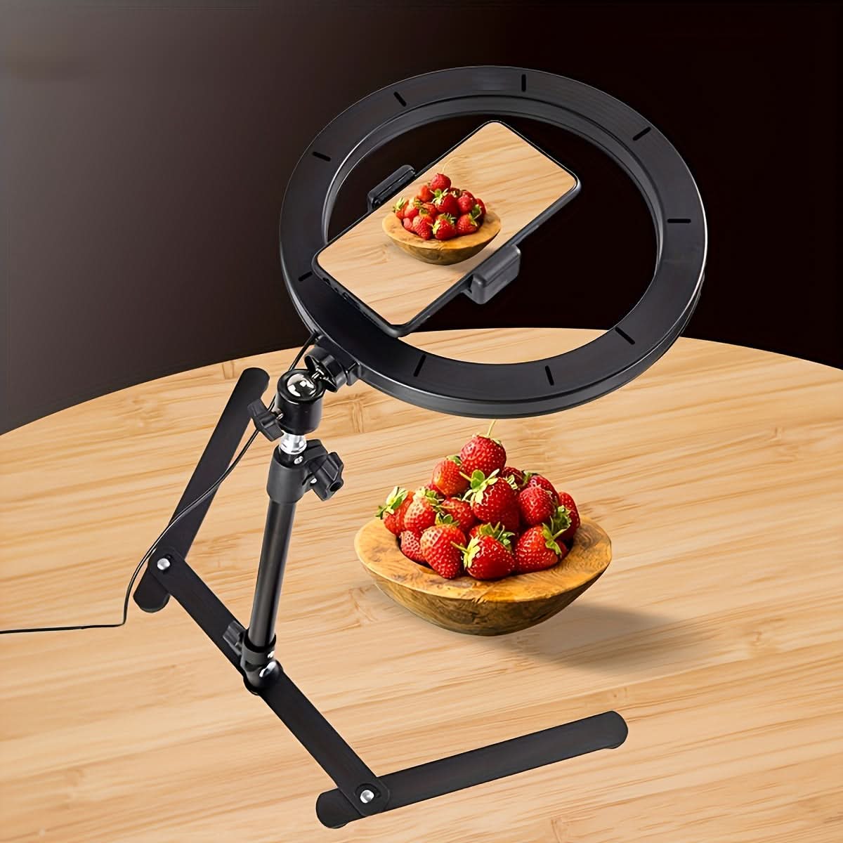 10-Inch Dimmable LED Ring Light with Phone Holder