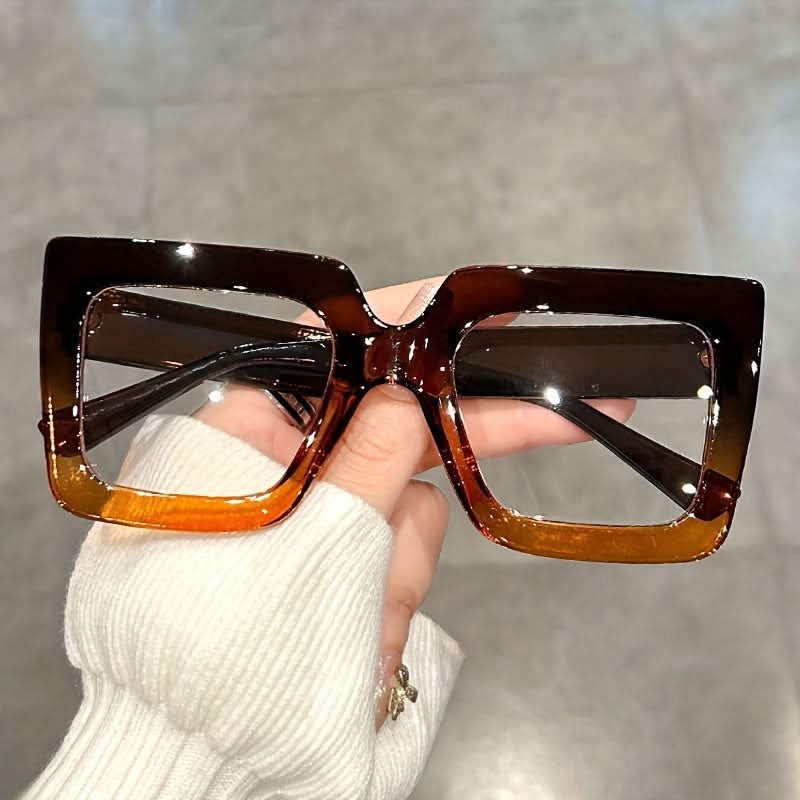 Oversized Stylish Large Square Frame Clear Lens Glasses – Fashionable Everyday Spectacles