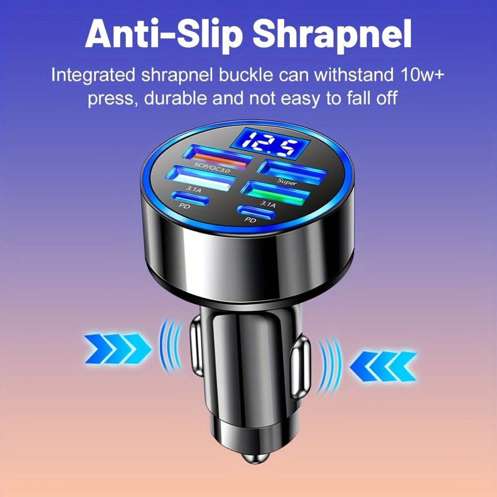 XJDR Multi-Port Car Charger: Fast USB & PD