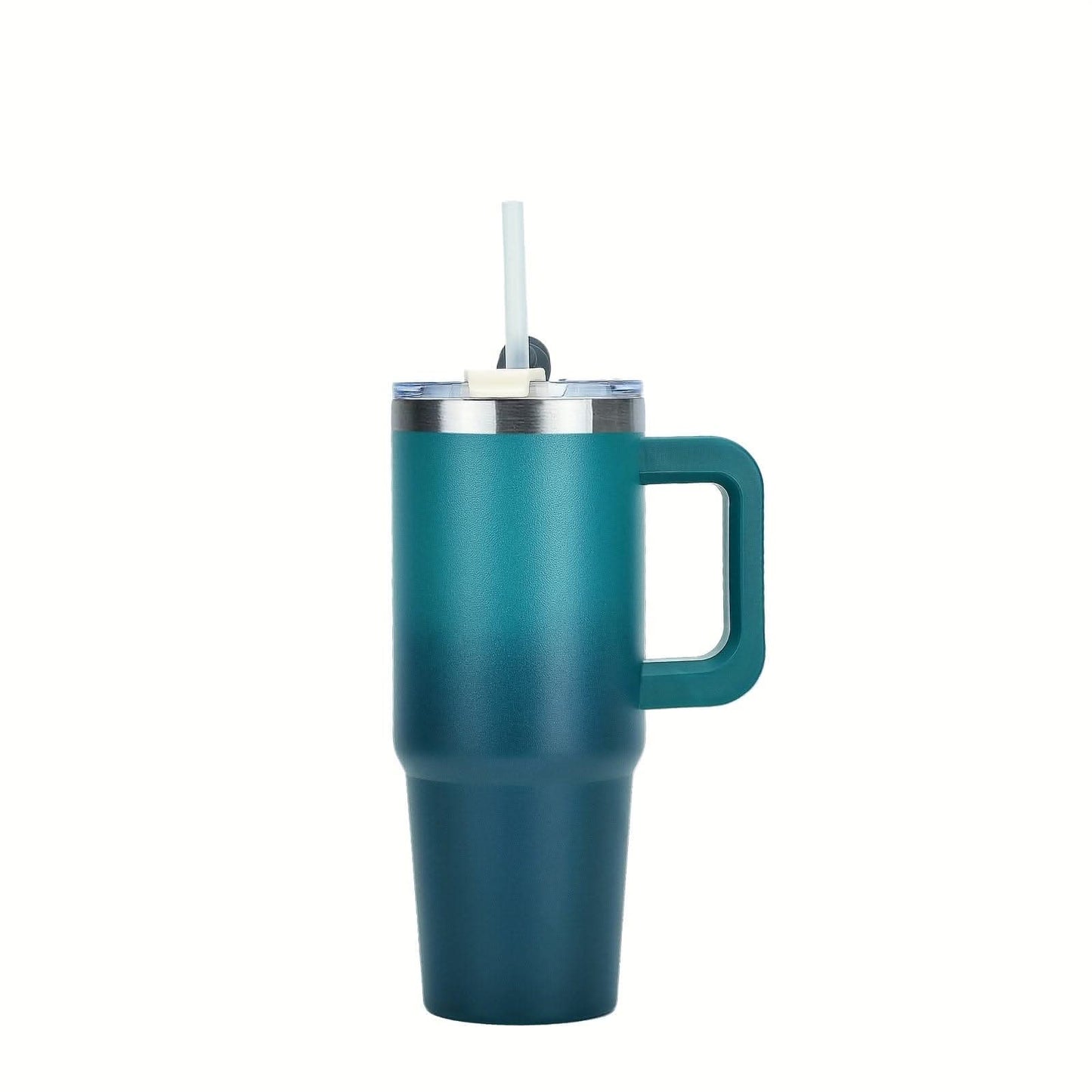 Stainless Steel Tumbler with Handle & Straw