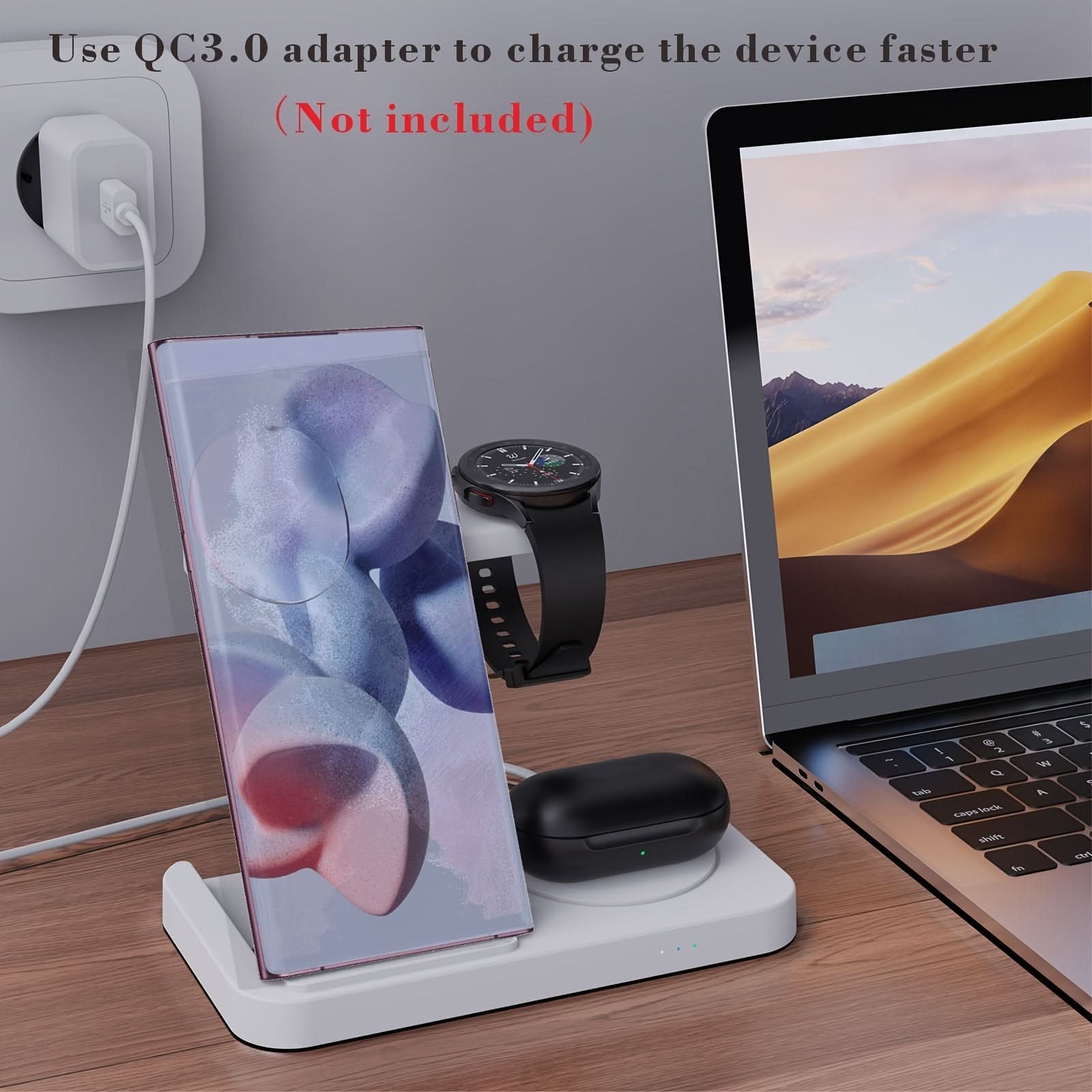 4-in-1 Foldable Wireless Charging Station for Samsung Devices