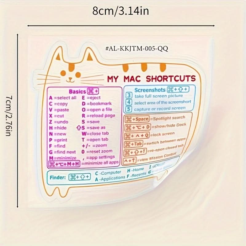 2 Pack Reusable Keyboard Shortcut Stickers – Glossy Decals