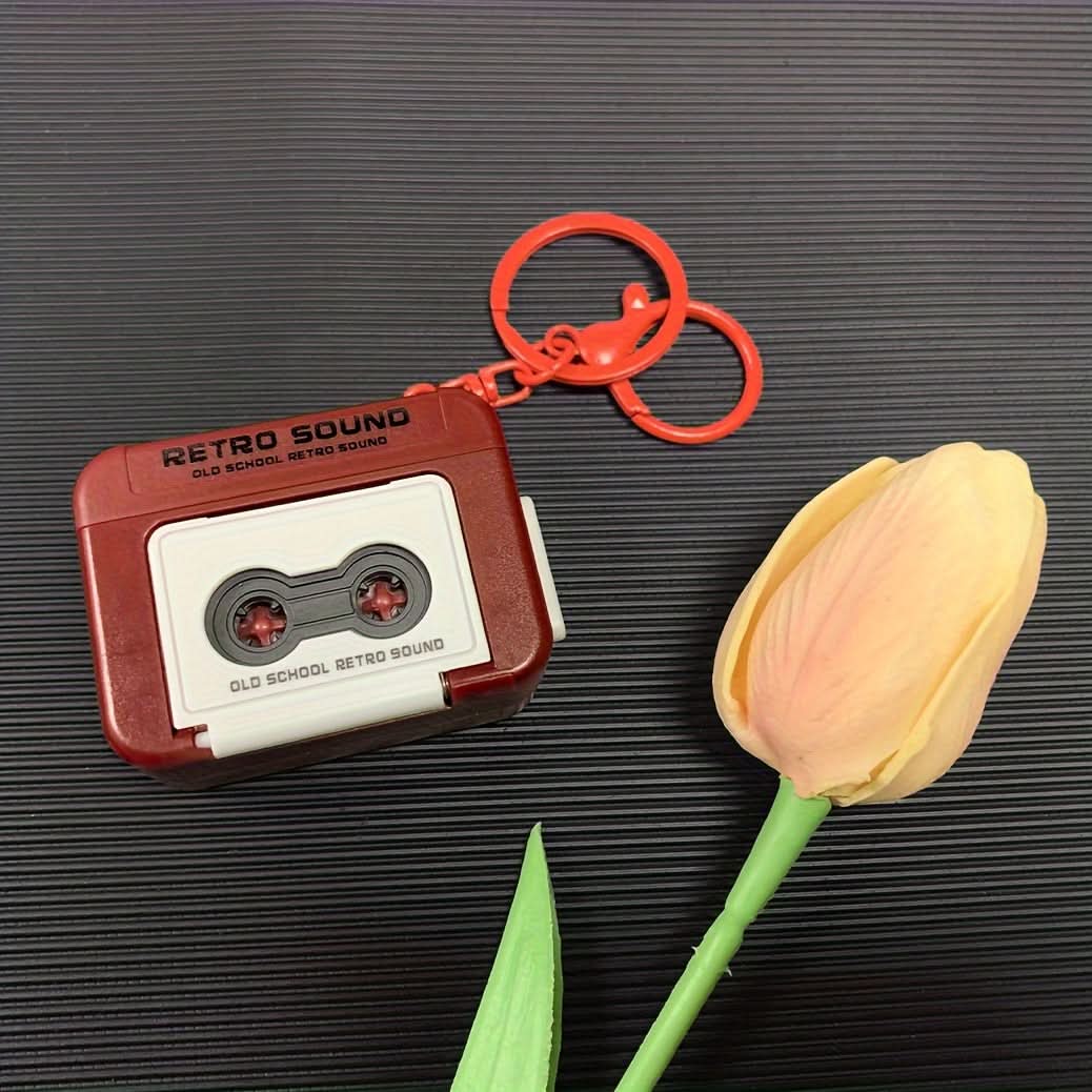 Retro Cassette Player Keychain – PVC Music Gift