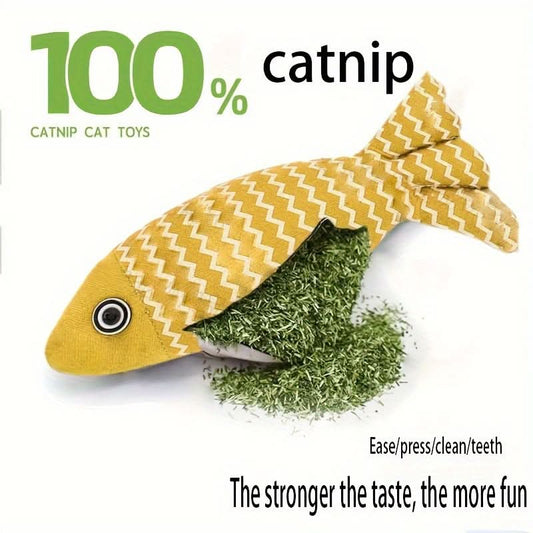 Fish-Shaped Cat Toy with Peppermint – Interactive