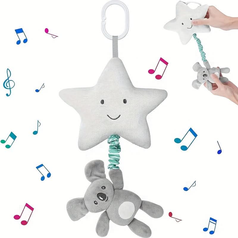 Soft Plush Pentagram Music Toy for Babies – Hanging Crib & Stroller Toy
