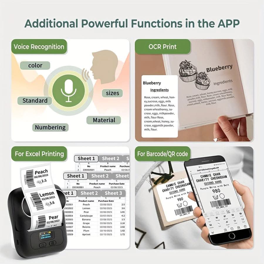Compact Wireless Thermal Label Printer for Mobile