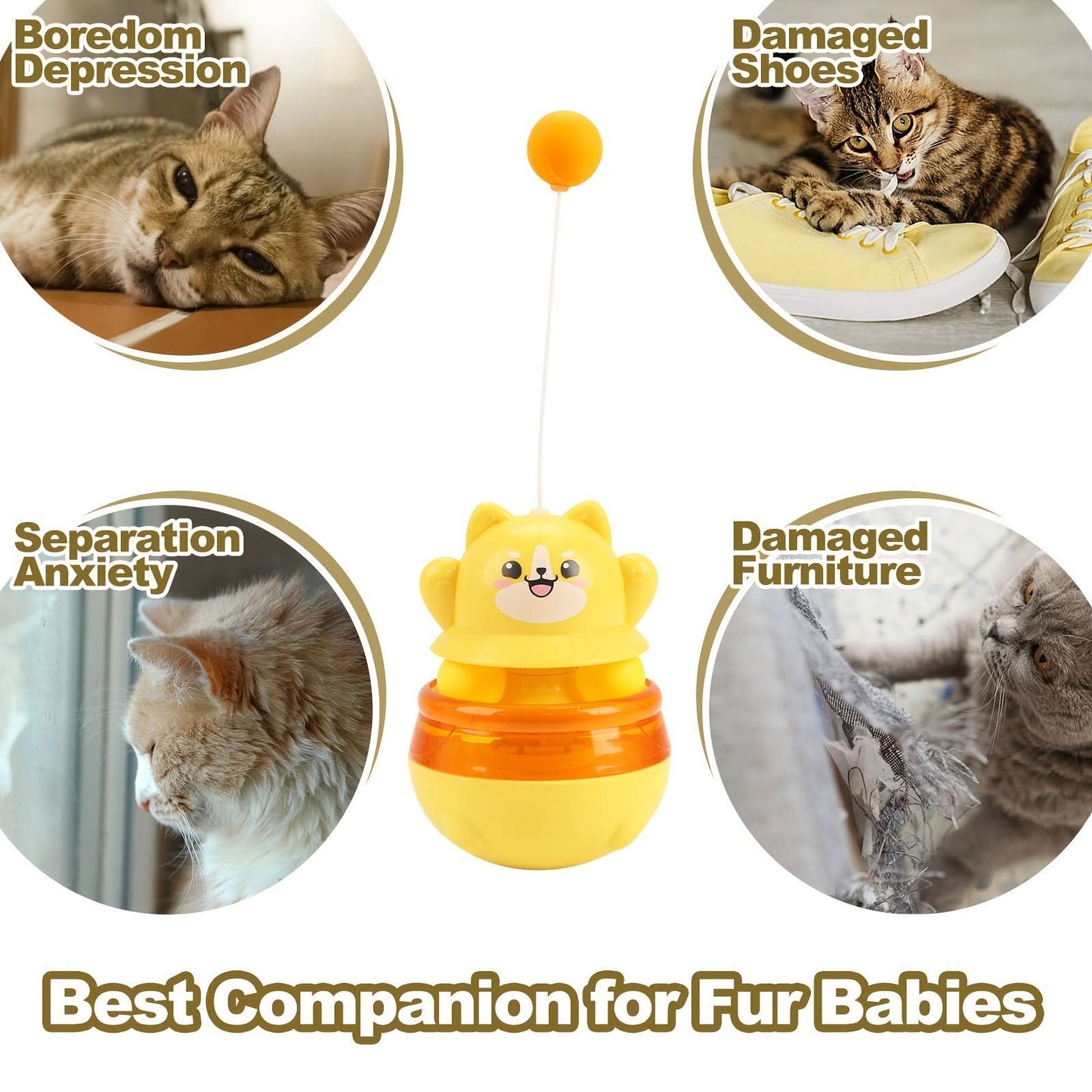 Tease Cat Stick Toy - Self-Stomping Slow Feeder