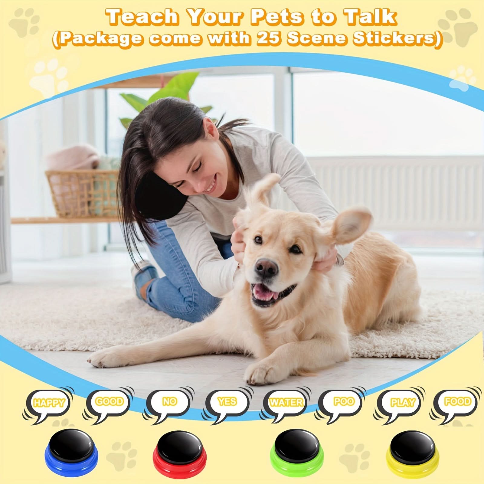 4pcs Dog Voice Training Buttons Set