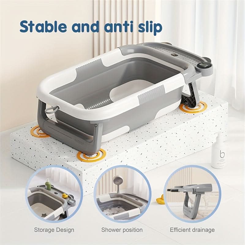 Premium Foldable Baby Bathtub Set with Temperature Gauge