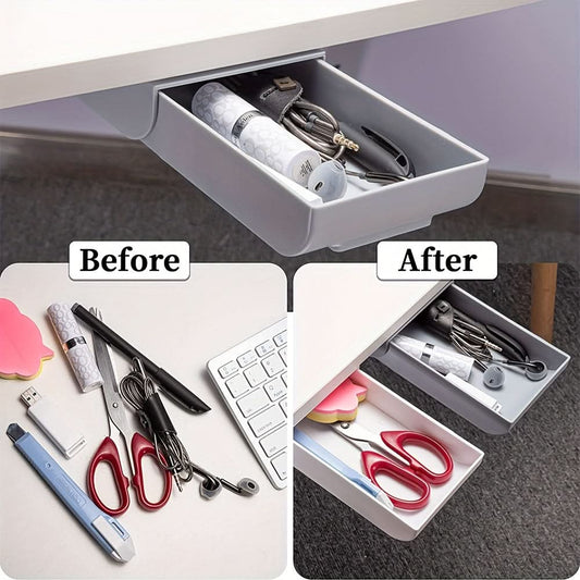 Large Under-Desk Drawer Organizer, White