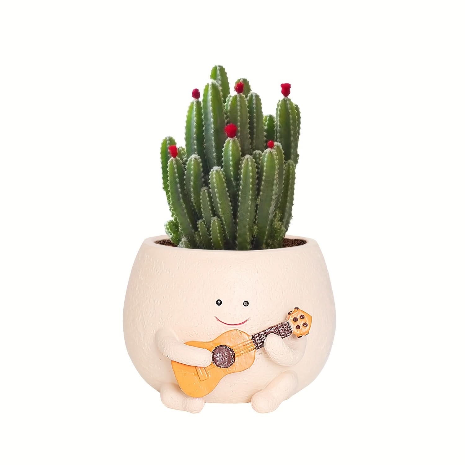 Unique Guitar Figurine Resin Planters