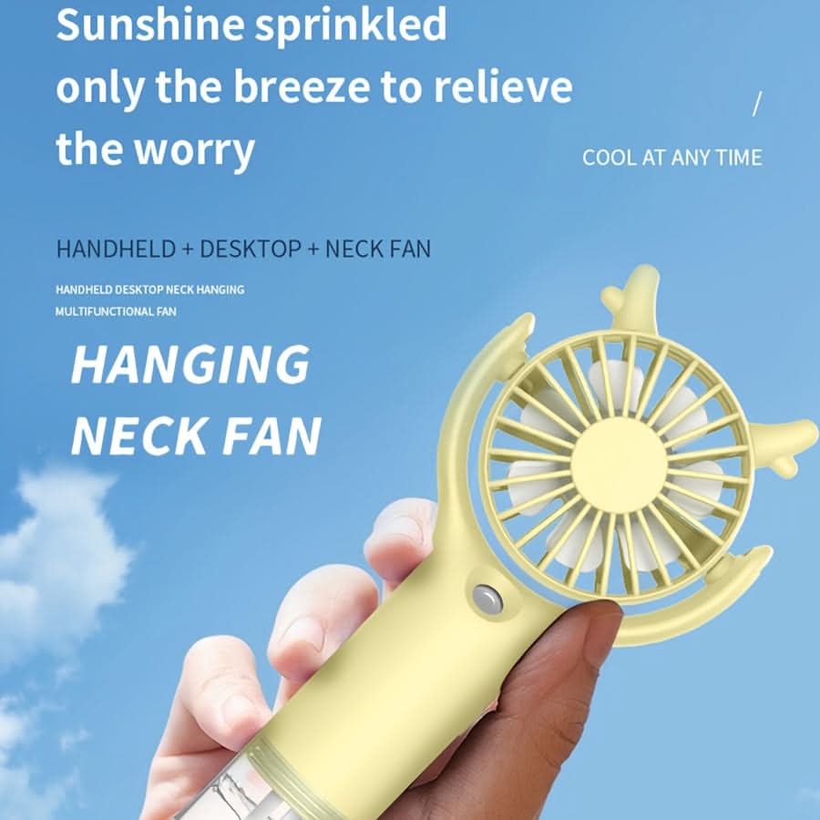 USB Rechargeable Spray Fan – Portable Handheld Misting Fan with Strap
