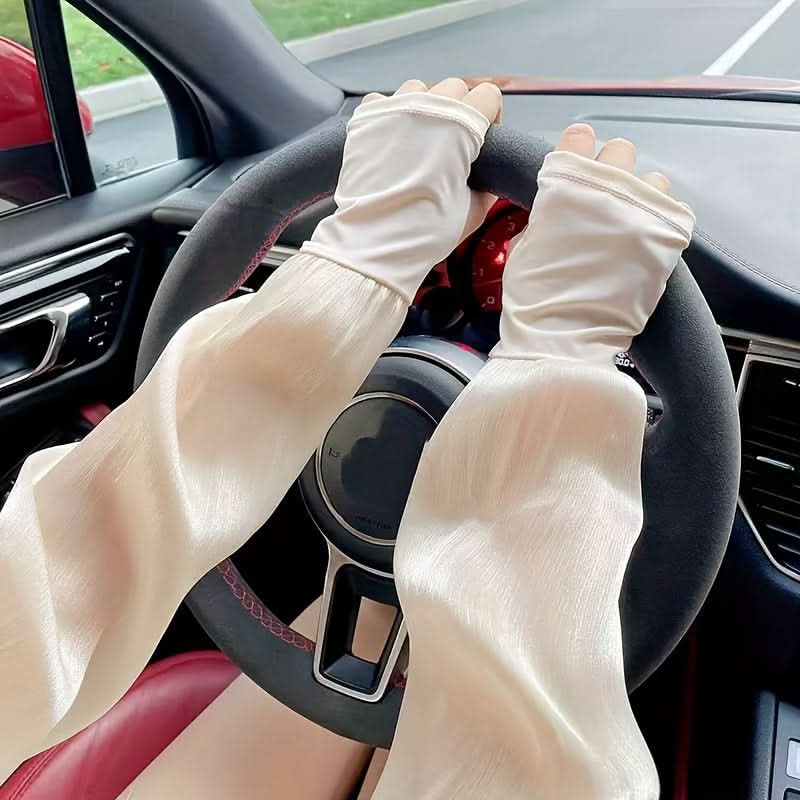 Women’s Ice Silk Cooling Arm Sleeves – Breathable Sun Protection