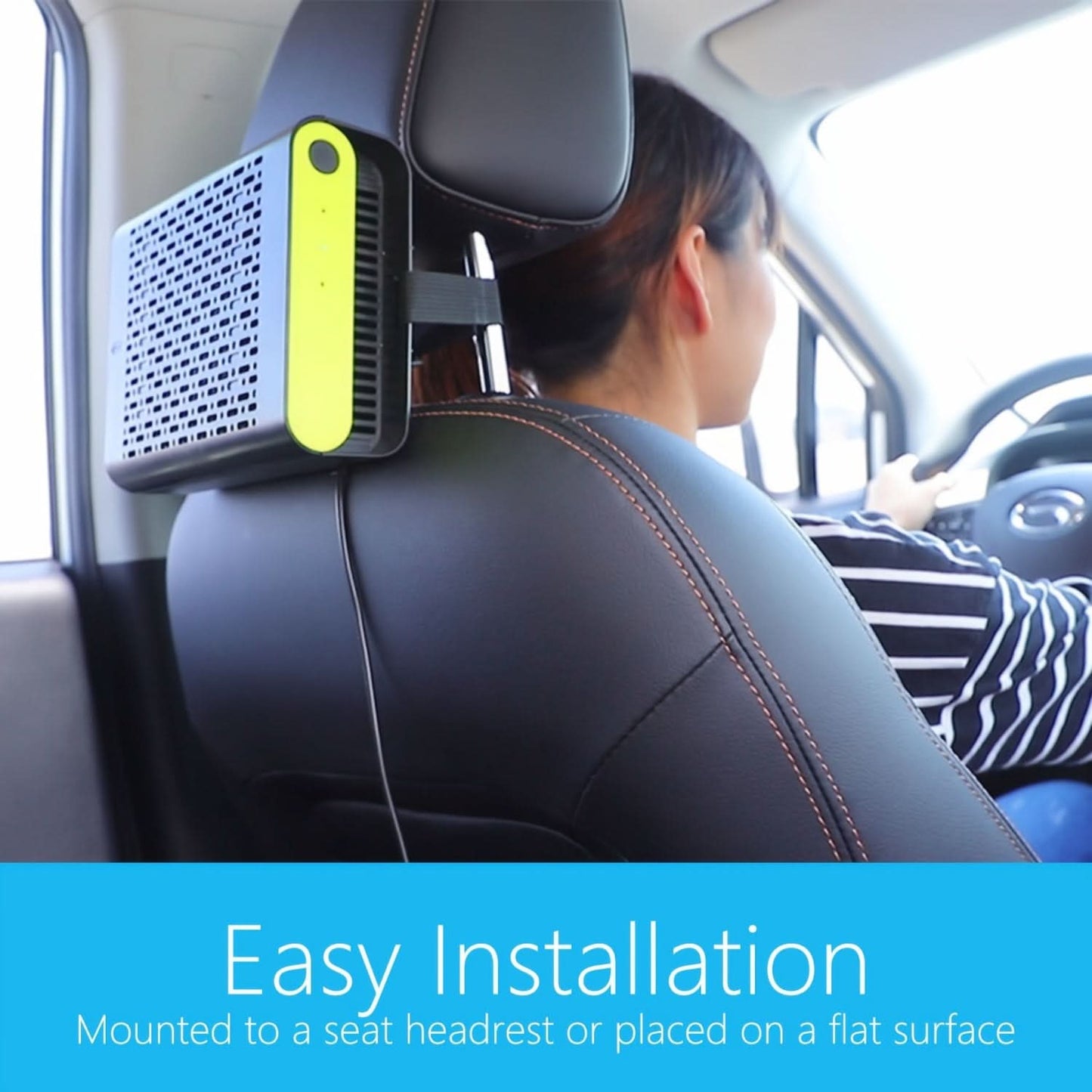 Car Air Purifier with Dual Ionizers – 12V/24V Plug-In Multi-Function Air Cleaner