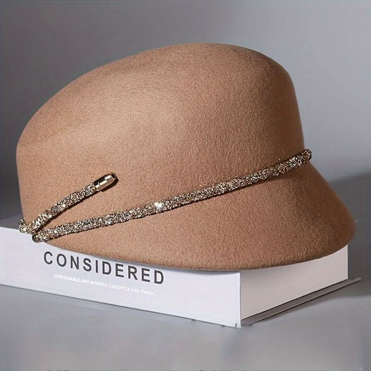 Vintage Rhinestone Beret Hat for Women
