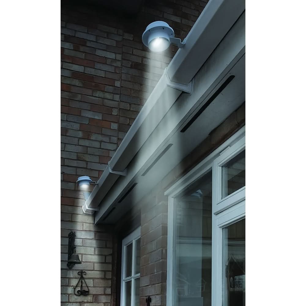 Pack of 4 Solar LED Gutter Lights for Outdoor Decoration-Warm Light