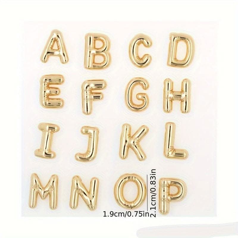 Chunky Golden Alphabet Balloon Pendant Necklace – Stainless Steel