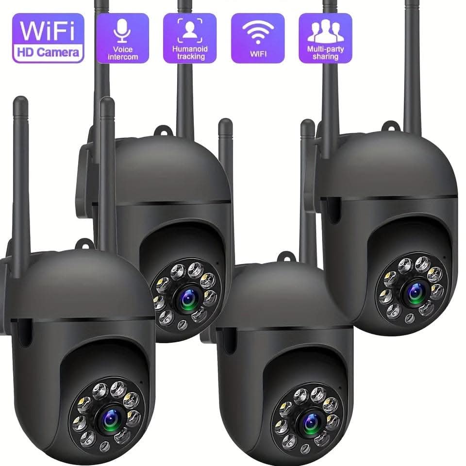 HD WiFi Surveillance Camera – Indoor/Outdoor, 355° Pan, Color Night Vision, Two-Way Audio, AI Detection