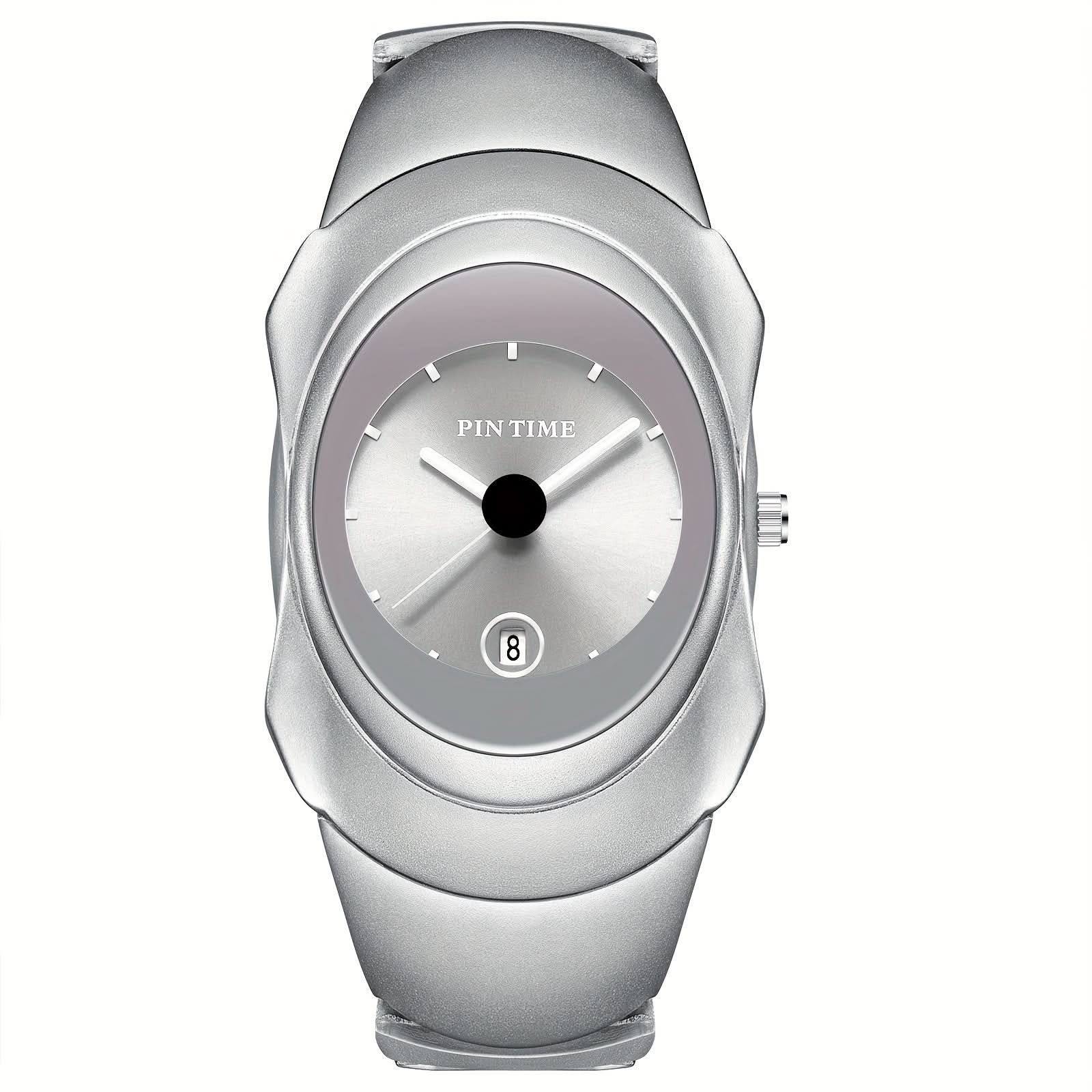 Men’s Ultra-Thin Quartz Business Watch – Stainless Steel Look, Date Display