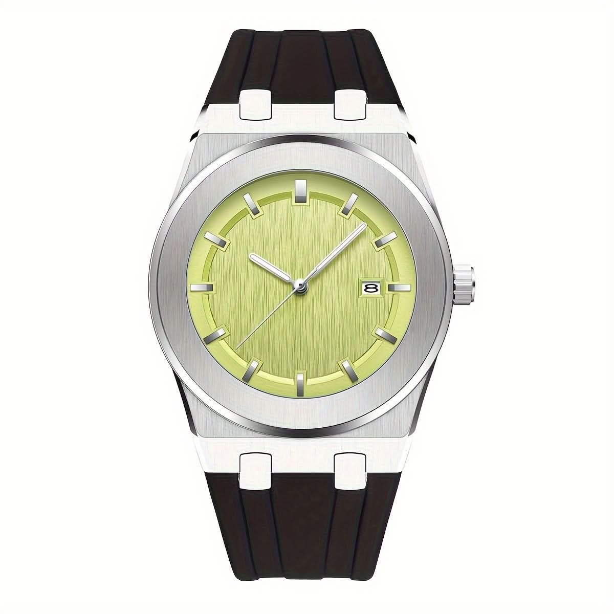 Men’s Business Sport Watch – Silicone Strap, Large Dial, Quartz Analog