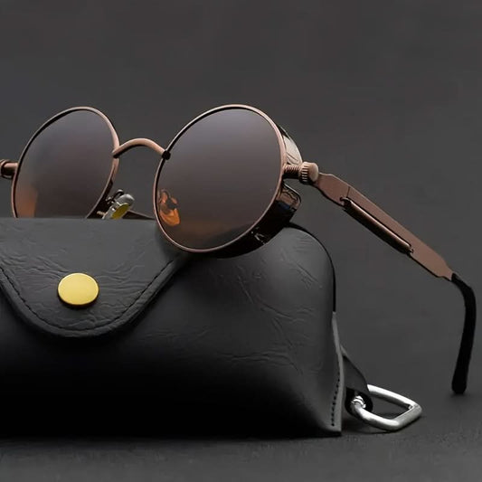 Vintage Retro Steampunk Round Metal Frame Glasses – Stylish & Functional