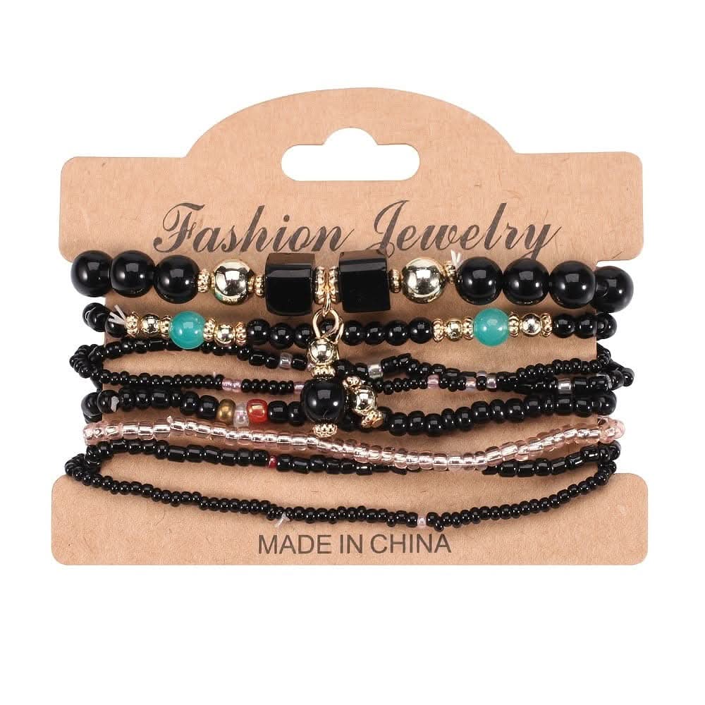 Colorful Resin Boho Beaded Stackable Bracelet Set