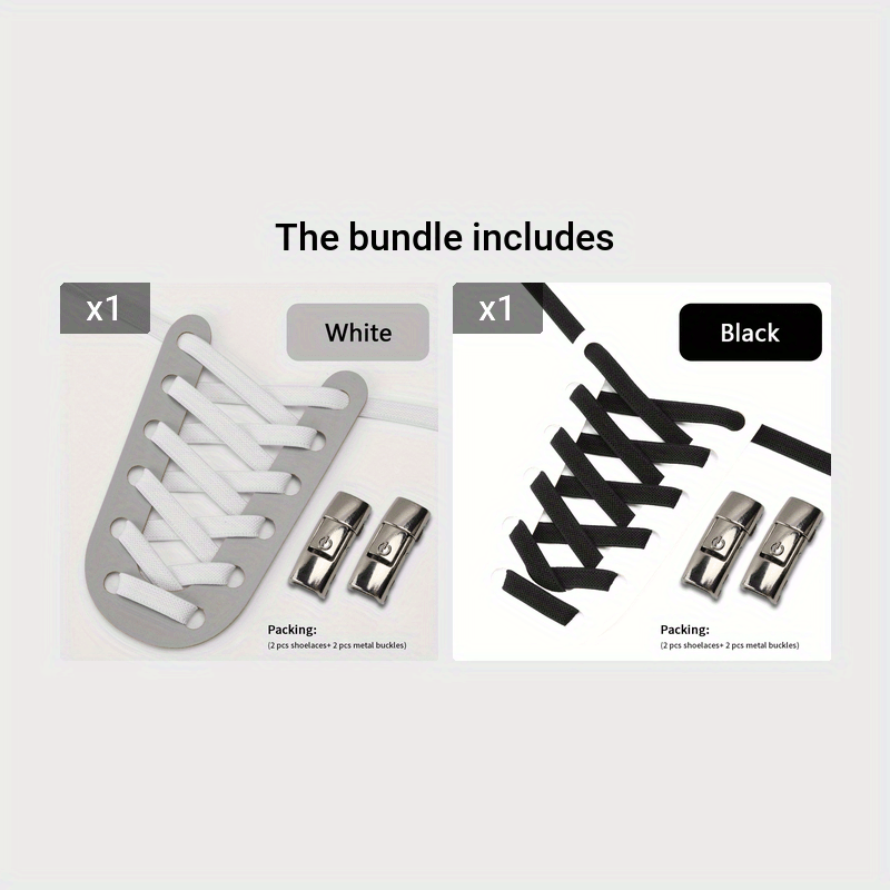 No-Tie Shoelaces with Adjustable Buckles – Easy-On Fit For Sneakers & Sports Shoes