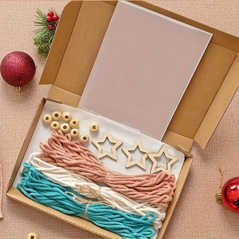 3-Piece Macrame Cord Set for Christmas Decor - DIY Woven Christmas Tree Kit