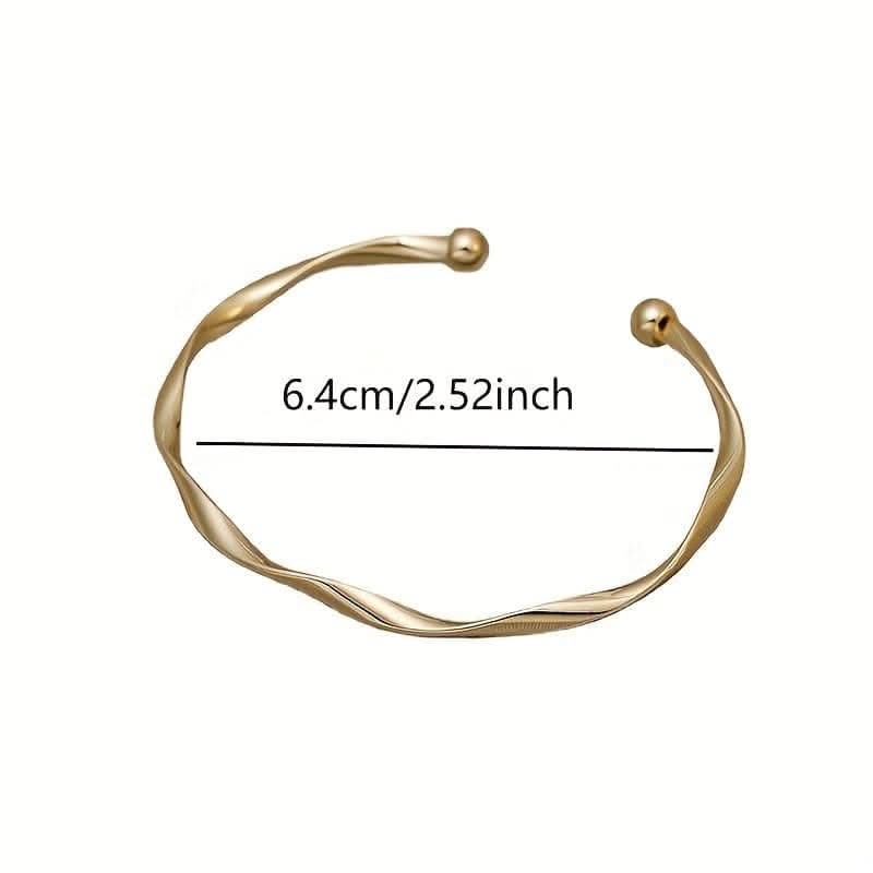 Geometric Twisted Bangle – Simple Style Cuff
