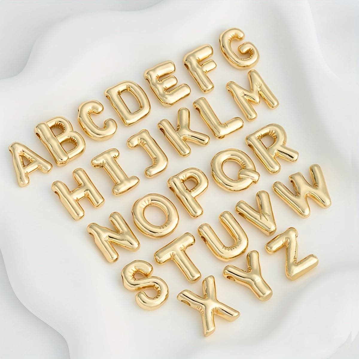 Chunky Golden Alphabet Balloon Pendant Necklace – Stainless Steel