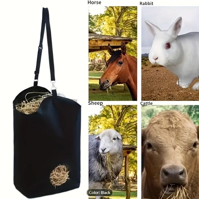 Large Adjustable Horse Hay Bag – Durable Polyester Feeding Pouch for Horses, Sheep & Cattle