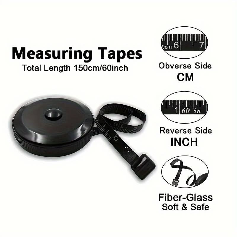 60-Inch Retractable Sewing Tape Measure – Metal Blade, Double-Sided Scale