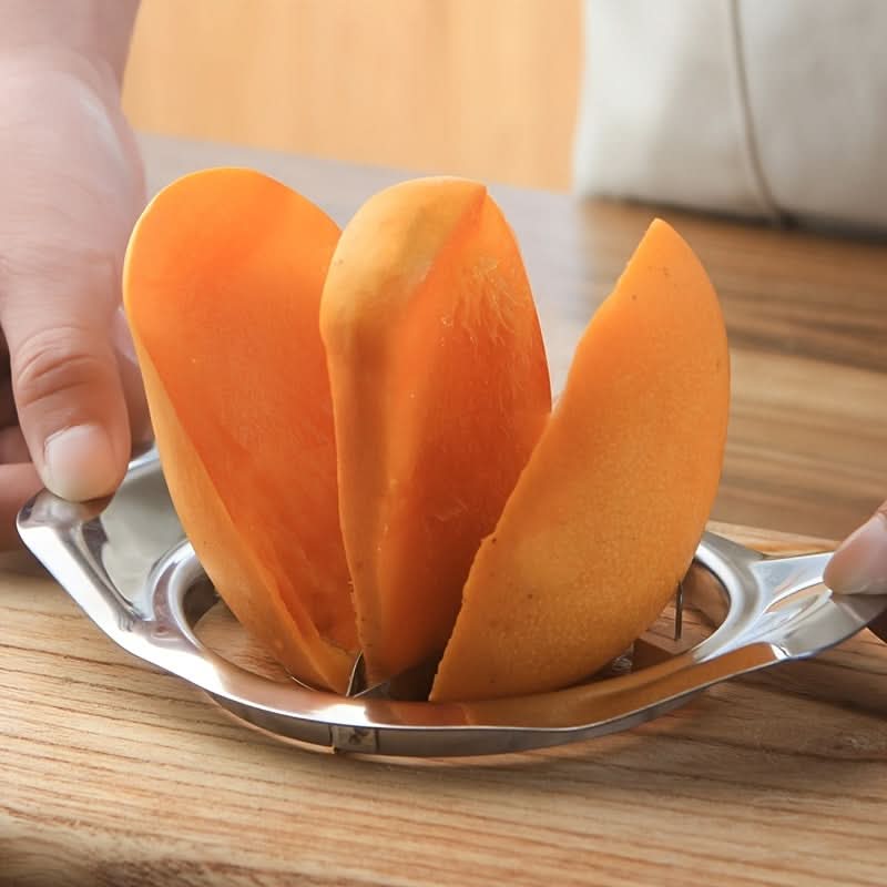 Stainless Steel Mango Slicer & Pitter Tool – Easy Fruit Splitter for Clean Cuts