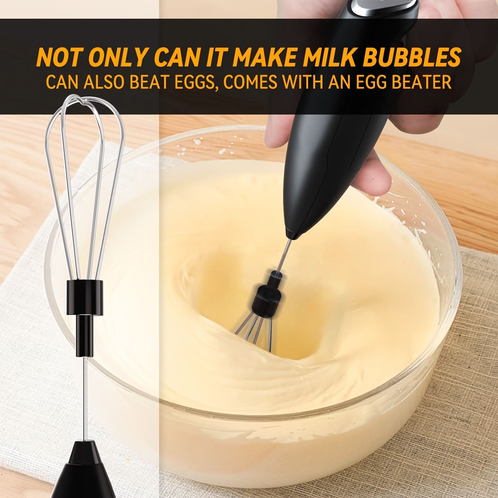 Portable Milk Frother – One-Touch Foam Maker