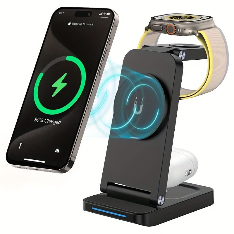 3-in-1 Magnetic Foldable Wireless Charging Station