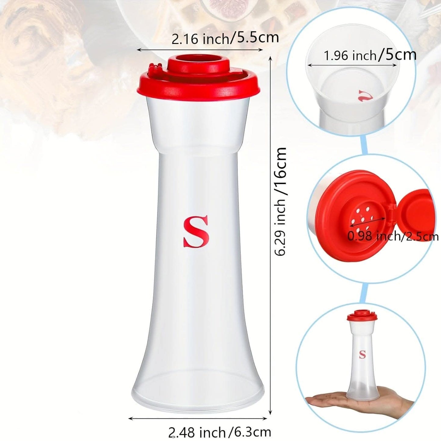 1/2/4pcs/set, Plastic Salt & Pepper Shakers with Lids - Moisture Proof Holder