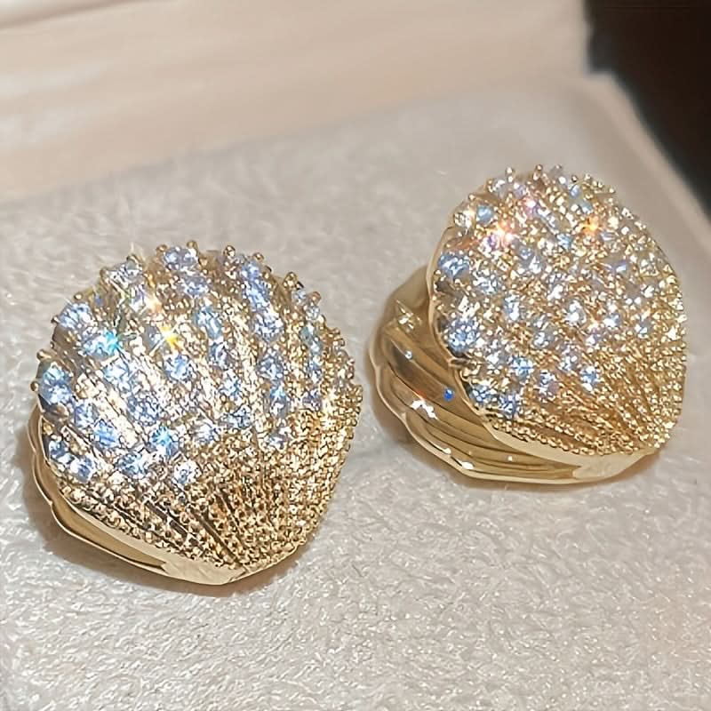 Elegant Zirconia Shell Earrings for Women
